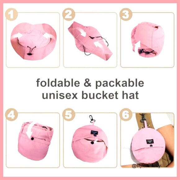 Waterproof Nylon Packable Bucket Hat UV Protection Adjustable main image 2